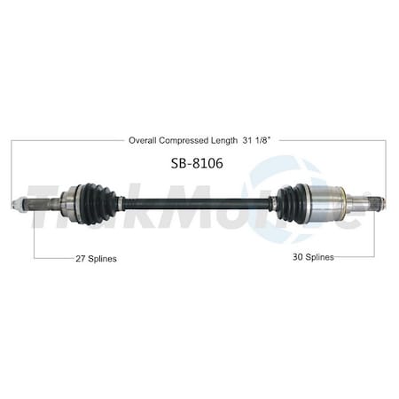 Surtrack Axle Cv Axle Shaft, Sb-8106 SB-8106